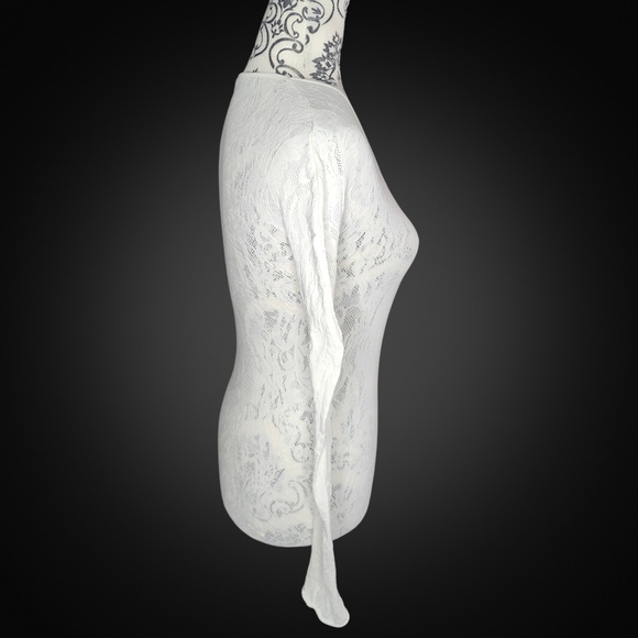 UNKNOWN Lace Off-White Long Sleeve- Small - Picture 3 of 5